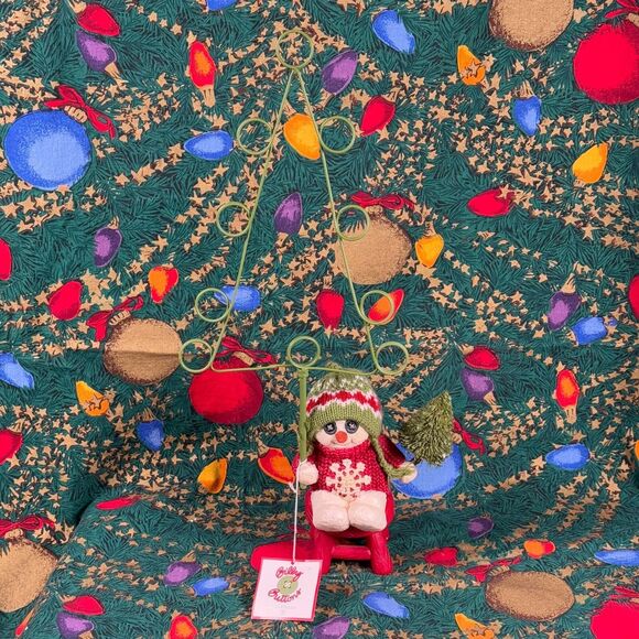 Dept 56 Billy Buttons Snowman With Tree Card Holder 2001 Super Rare with Box - Picture 2 of 16